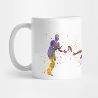 Rugby player in watercolor Mug